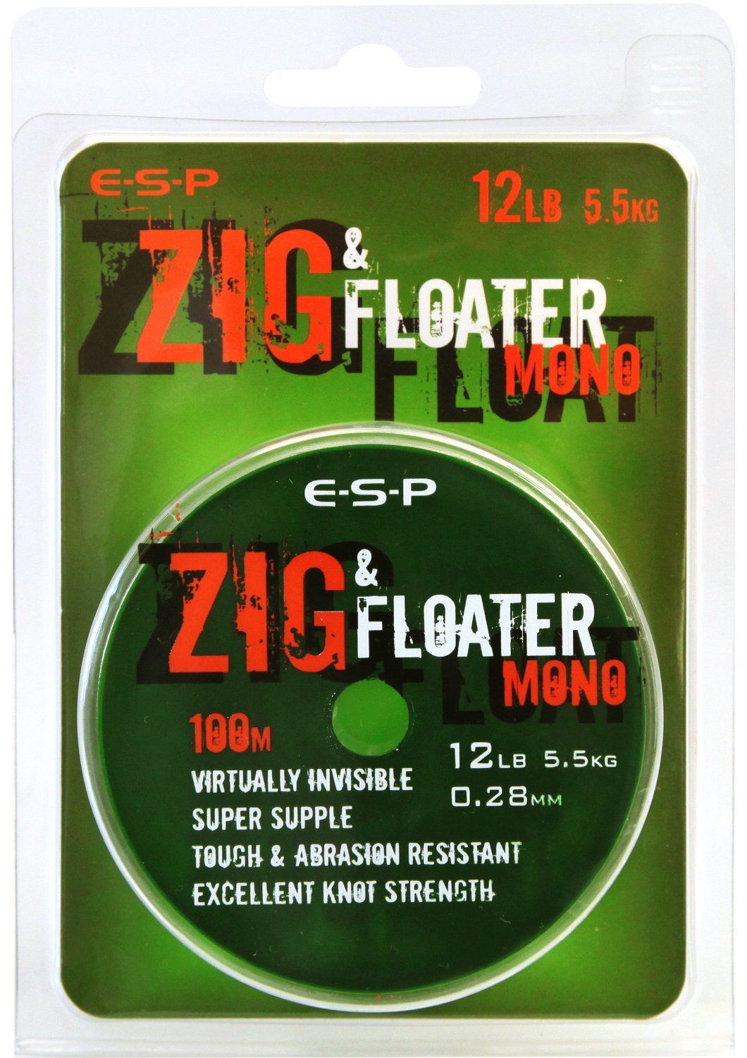 

Леска нейтральной плавучести E-S-P ZIG & FLOATER Mono - 100m/0,28mm/12lb (5,45kg) - Clear, ZIG & FLOATER Mono