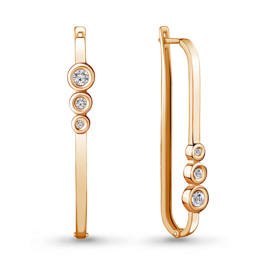 

Серьги из серебра с фианитом Aquamarine 48153А_925_з, 48153А_925_з