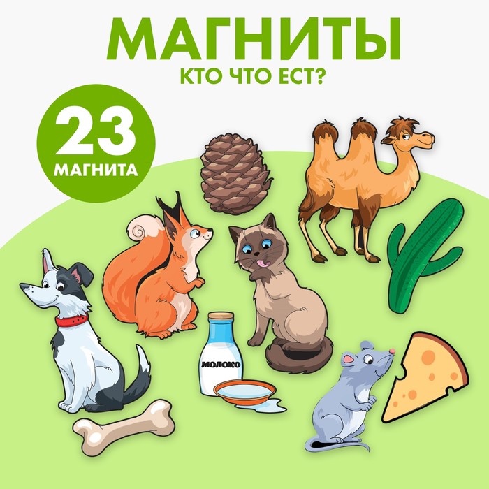 

Развивающие магниты «Кто что ест», 9193980