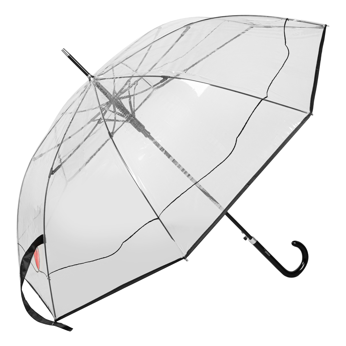 Зонт-трость женский полуавтоматический FERRE MILANO 690-La Transparent Heart, прозрачный