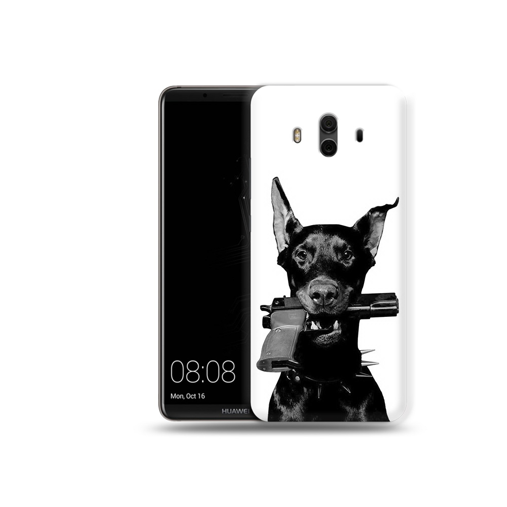 Чехол MyPads Tocco для Huawei Mate 10 доберман с пистолетом (PT88364.53.331)