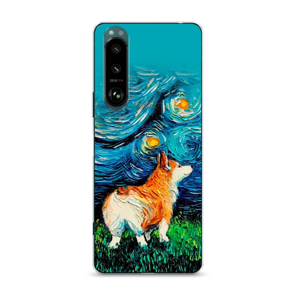 

Чехол на Sony Xperia 1 III "Корги звёздная ночь", Коричневый;белый;зеленый, 54850-1