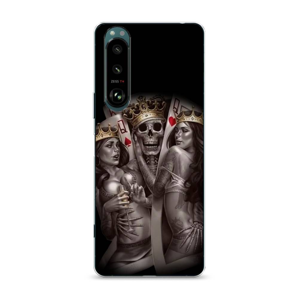 

Чехол на Sony Xperia 1 III "Карты король и королевы", Серый;желтый, 54850-6
