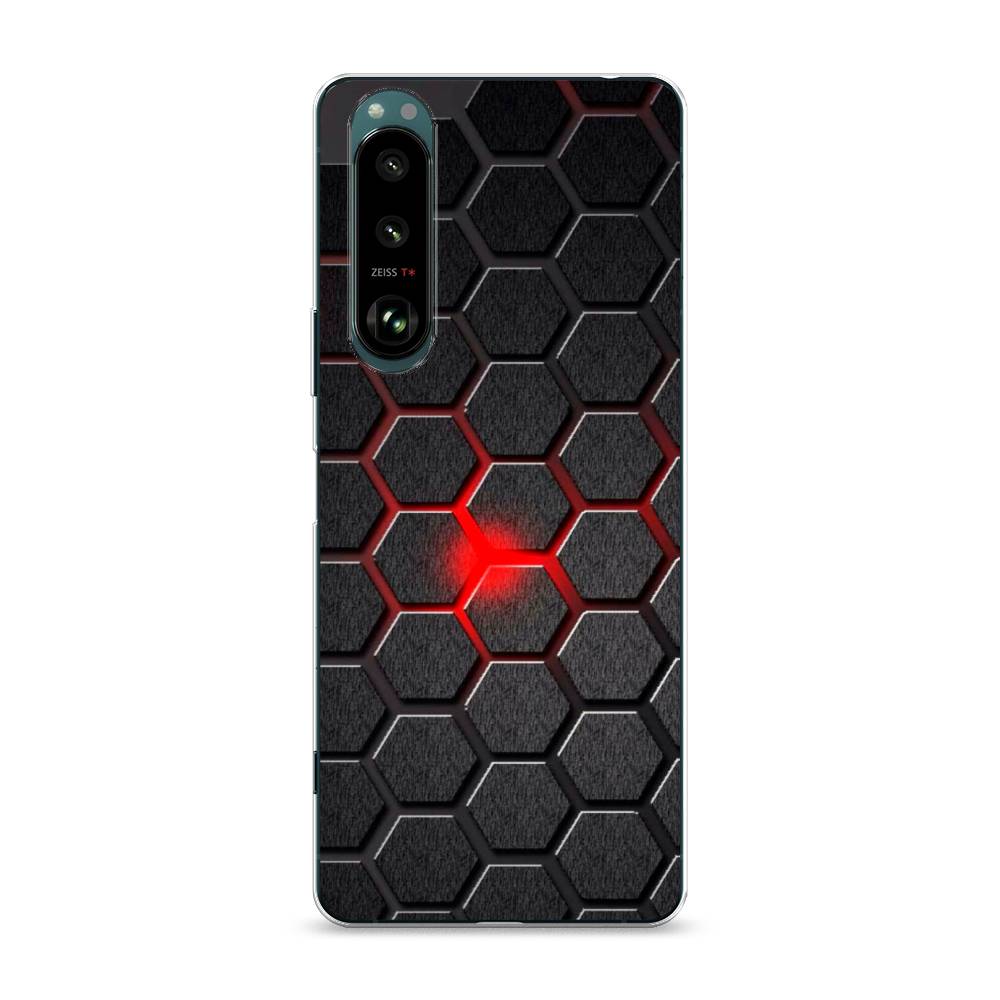 

Чехол на Sony Xperia 1 III "Соты красные", Красный;черный;серый, 54850-3