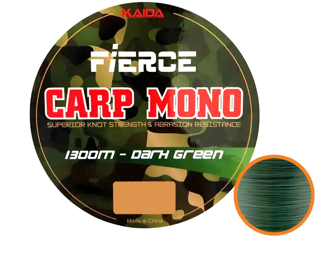 

Леска KAIDA FIERCE Carp Mono 0,40мм 300м (DARK GREEN), FIERCE Carp Mono