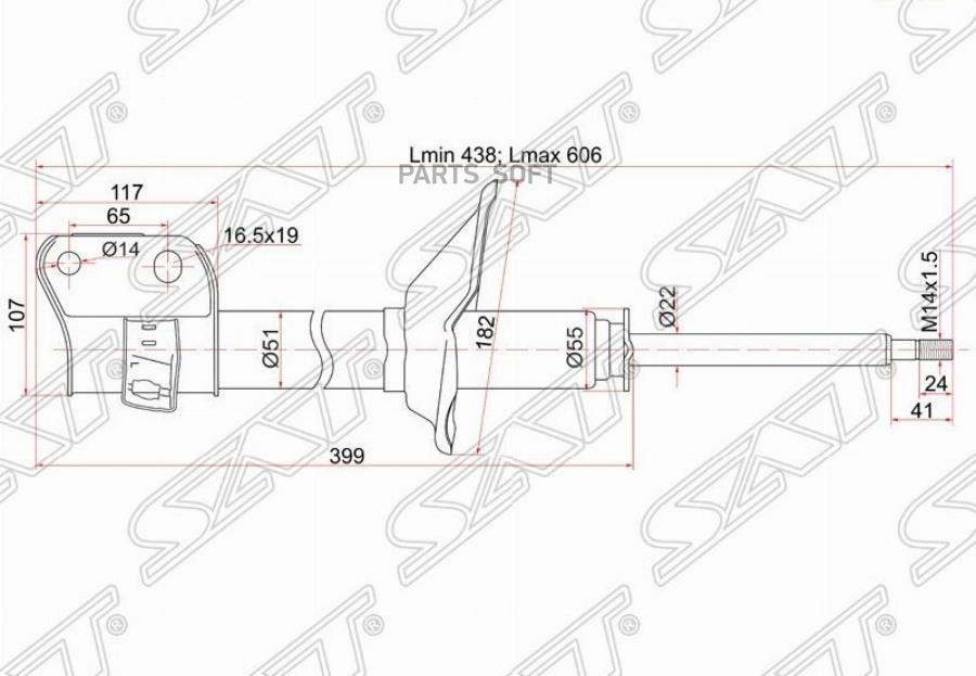 

Стойка Передняя Subaru Forester 97-02 Lh (левый) Sat арт. ST-20310-FC050