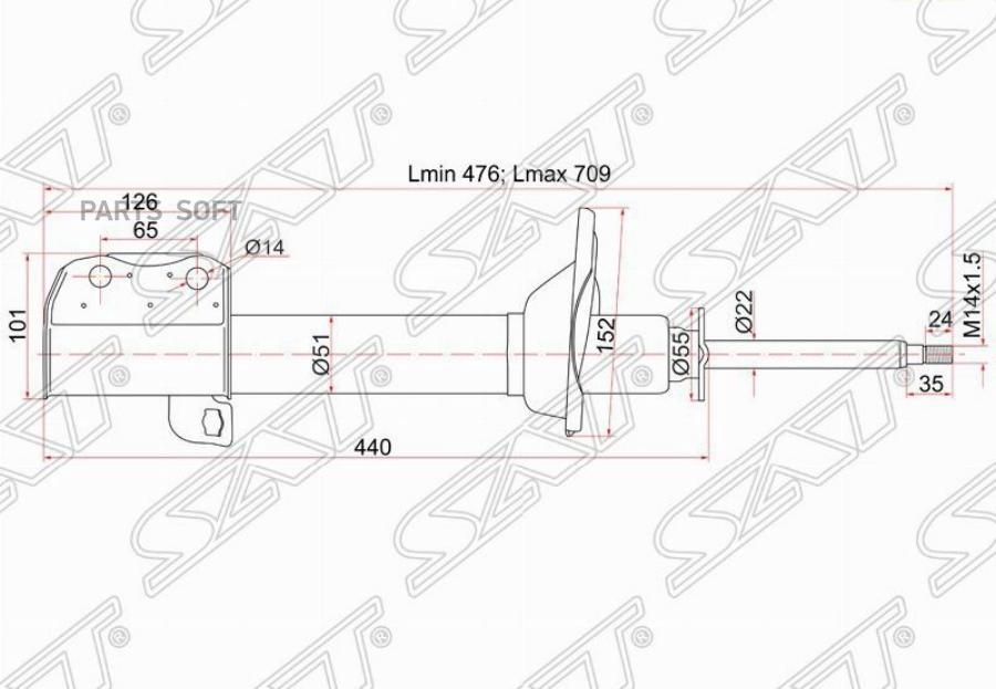 

Стойка Задняя Subaru Forester 97-02 Rh (правый) Sat арт. ST-20360-FC140