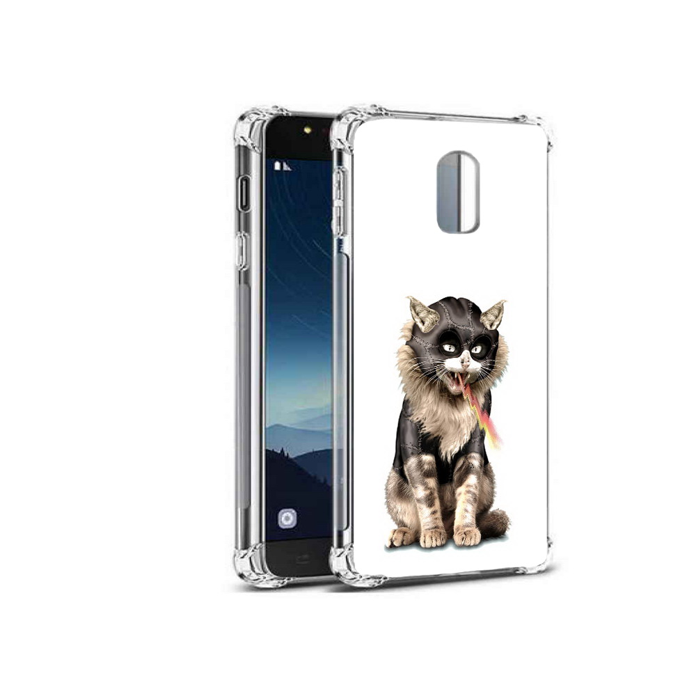 

Чехол MyPads Tocco для Samsung Galaxy C8 дьяволский кот (PT96288.518.341), Прозрачный, Tocco