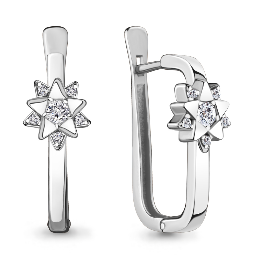 

Серьги из серебра с фианитом Aquamarine 48159А_925_р, 48159А_925_р