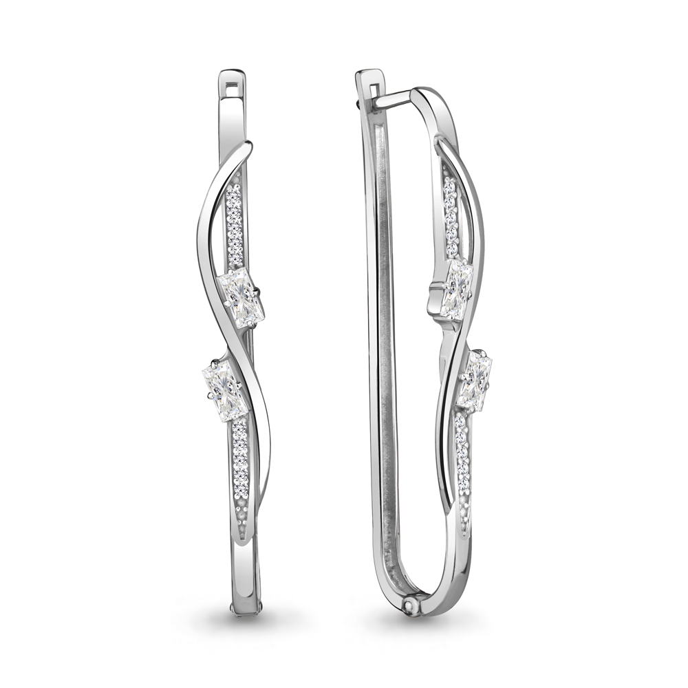 

Серьги из серебра с фианитом Aquamarine 48160А_925_р, 48160А_925_р