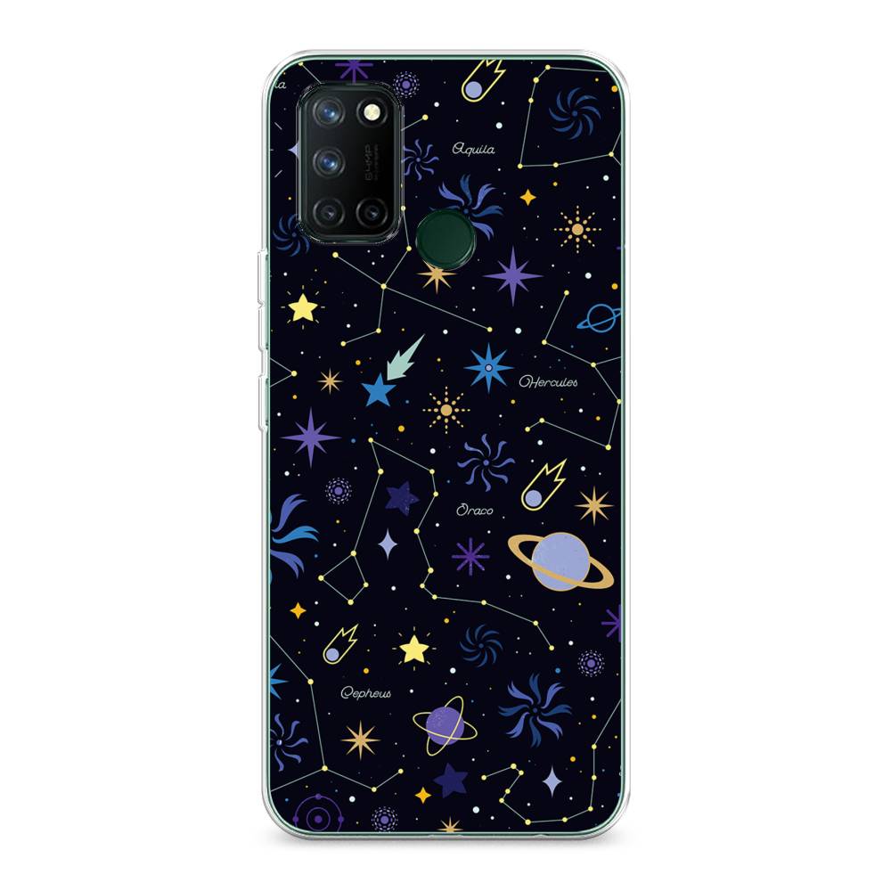 

Чехол на Realme 7i "Цветной космос", Желтый, 253950-2