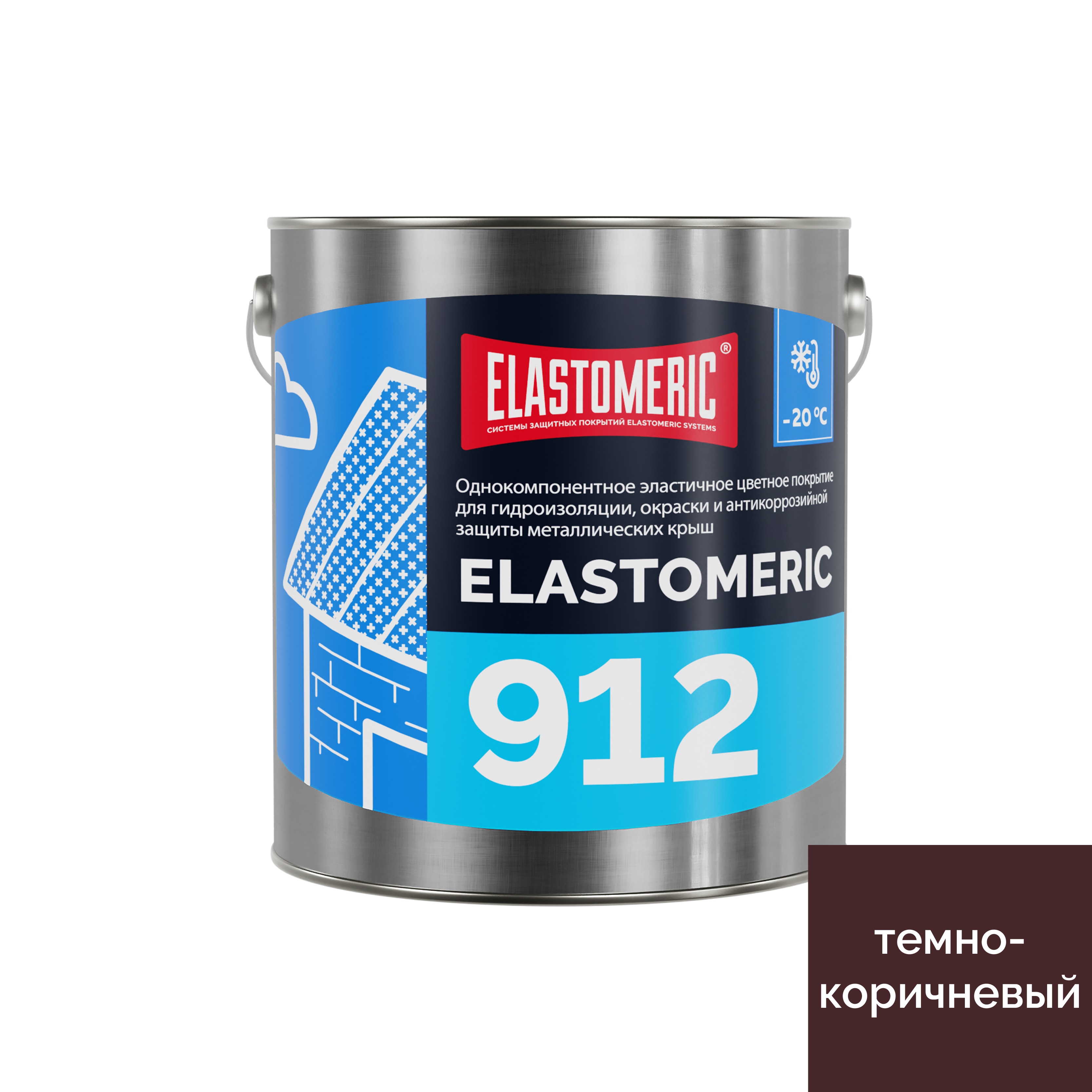 Мастика для крыши всесезонная Elastomeric-912 цвет темно коричневый 3кг 4224₽