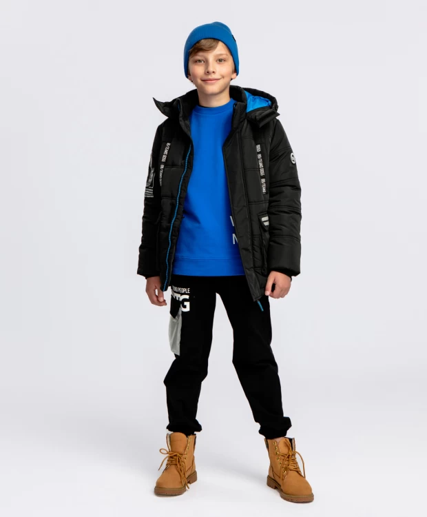 

Куртка детская Button Blue 223BBBJC46030800, черный, 146, 223BBBJC46030800