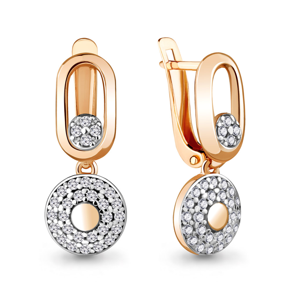 

Серьги подвески из серебра с фианитом Aquamarine 48164А_925_з, 48164А_925_з