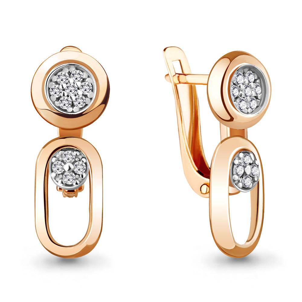 

Серьги из серебра с фианитом Aquamarine 48165А_925_з, 48165А_925_з