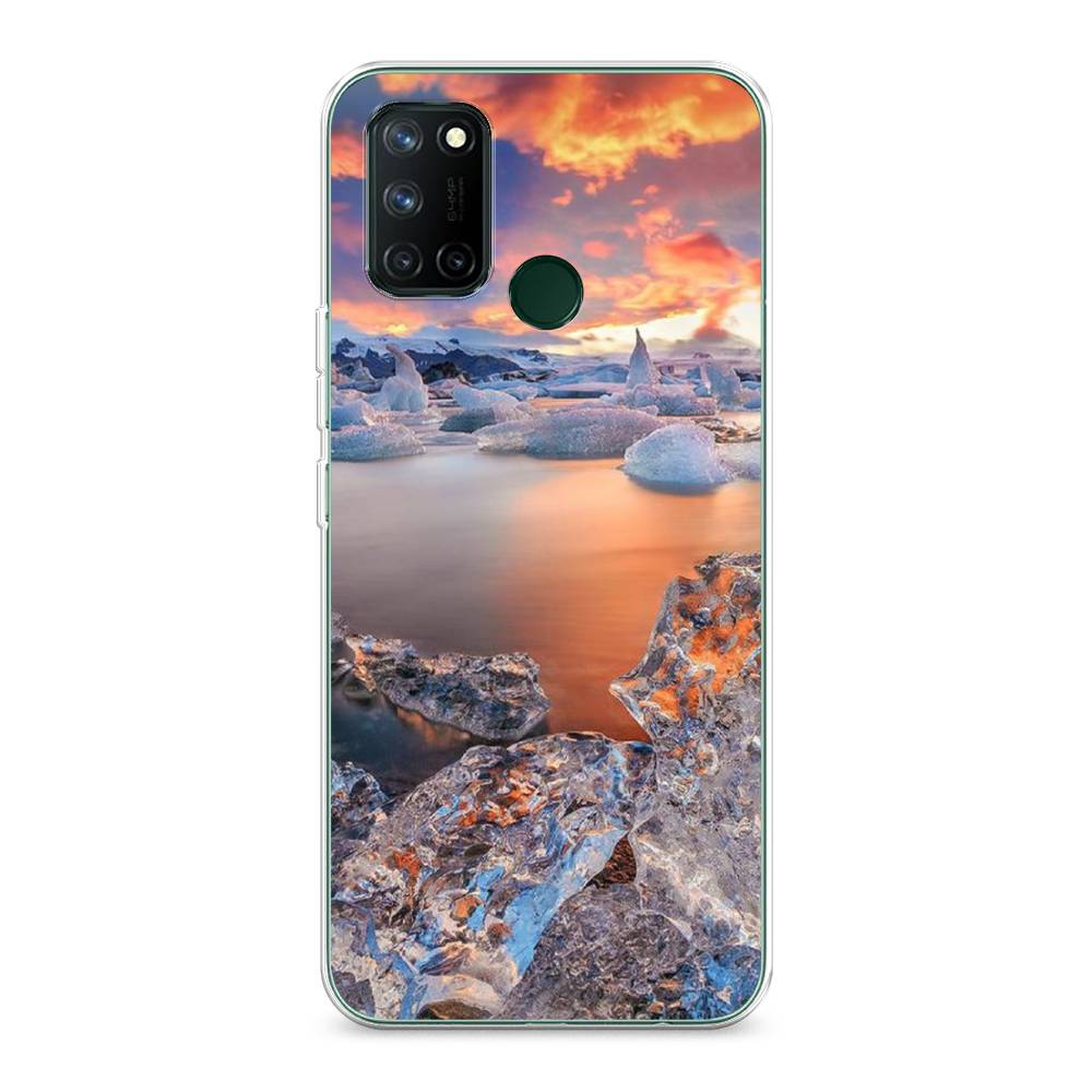 

Чехол на Realme 7i "Ледники", Синий;оранжевый, 253950-2