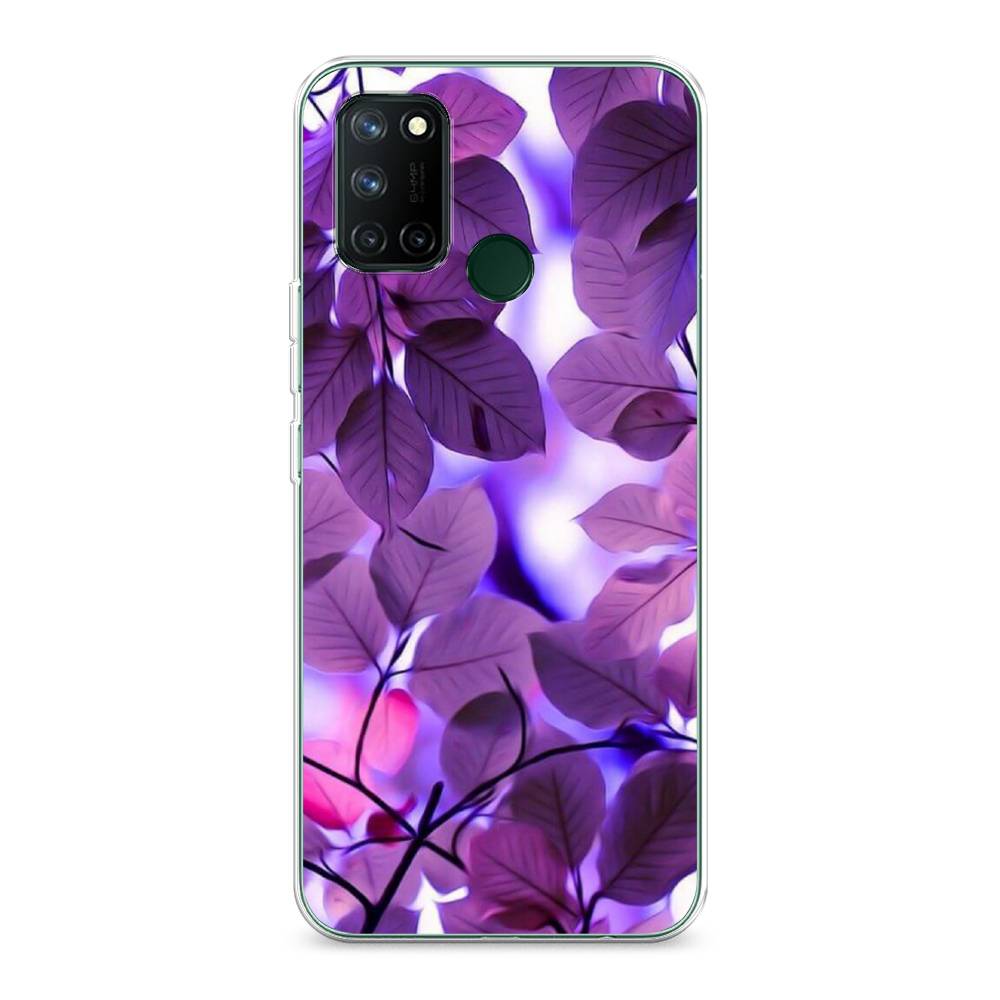 

Чехол на Realme 7i "Сиреневые листики", Фиолетовый;голубой, 253950-2