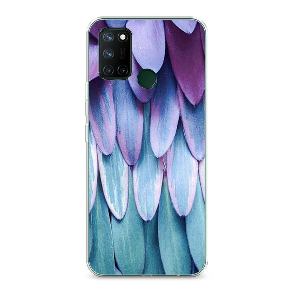 

Чехол на Realme 7i "Синее перо", Фиолетовый;голубой, 253950-3