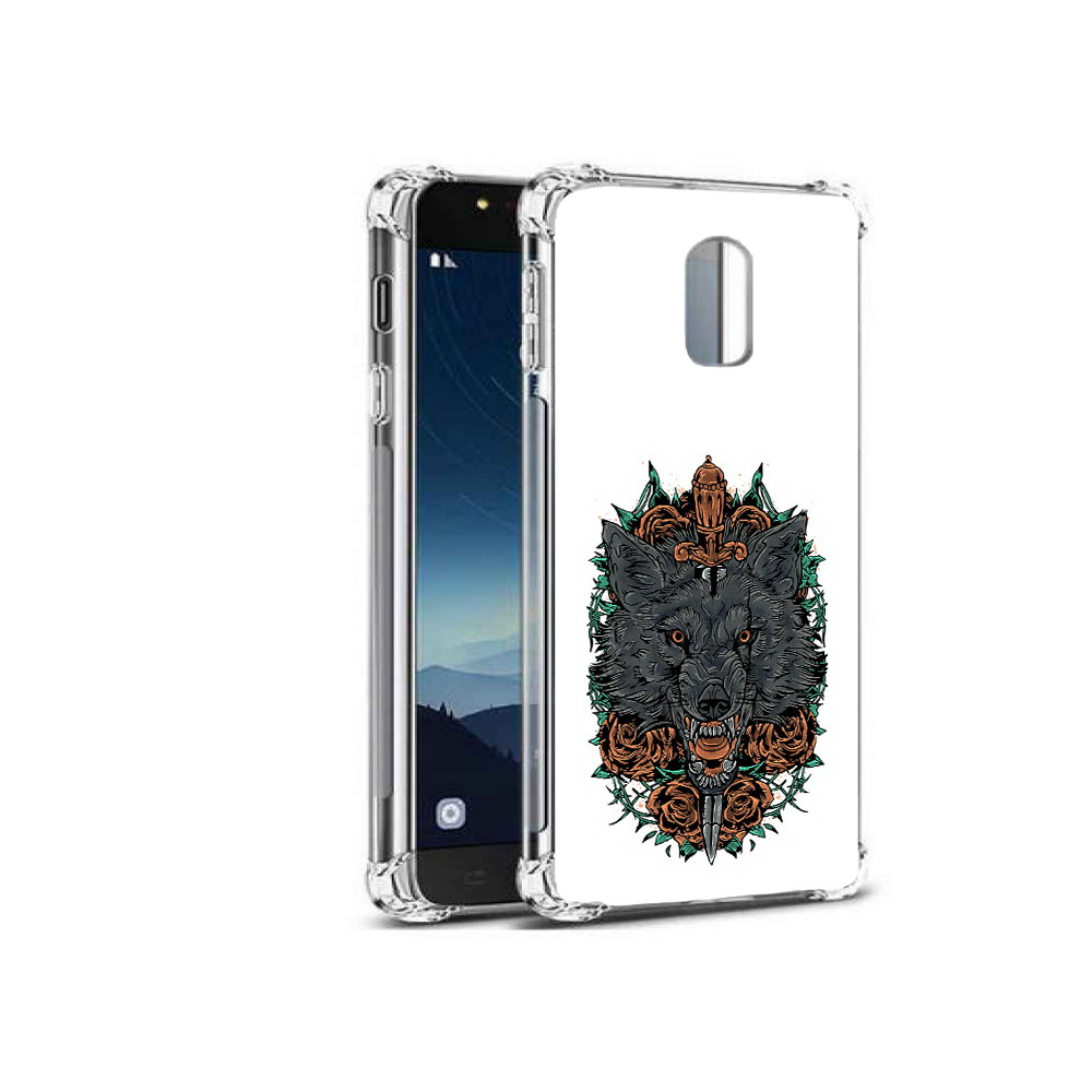 

Чехол MyPads Tocco для Samsung Galaxy C8 красивый злой волк (PT96288.518.409), Прозрачный, Tocco
