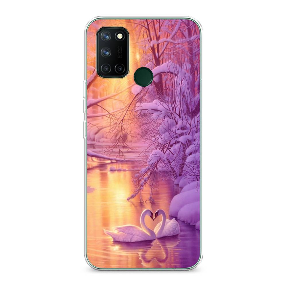 

Чехол на Realme 7i "Зима 1", Фиолетовый;желтый, 253950-2