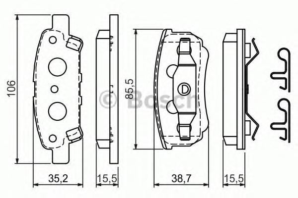 

Колодки дисковые з. Mitsubishi Outlander 2. 0 986 424 814 =1051 02=1062 002-SX [MN116929]