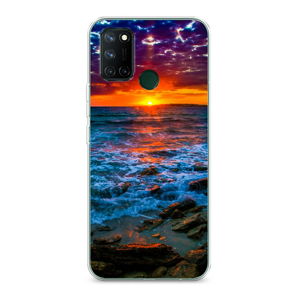 

Чехол на Realme 7i "Закат 1", Оранжевый;синий, 253950-2