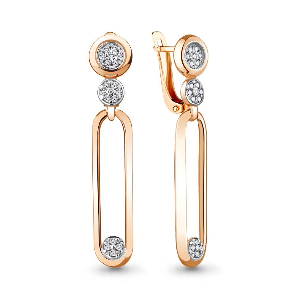 

Серьги подвески из серебра с фианитом Aquamarine 48166А_925_з, 48166А_925_з