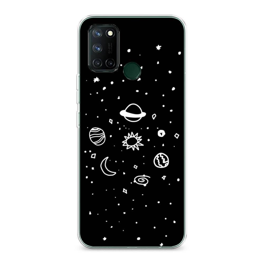 

Чехол на Realme 7i "Дудл солнечной системы", Бежевый;серый, 253950-2