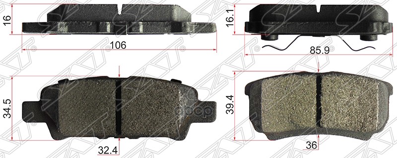 

Колодки Тормозные Зад Mitsubishi Lancer X 07- Sat арт. ST4605A479