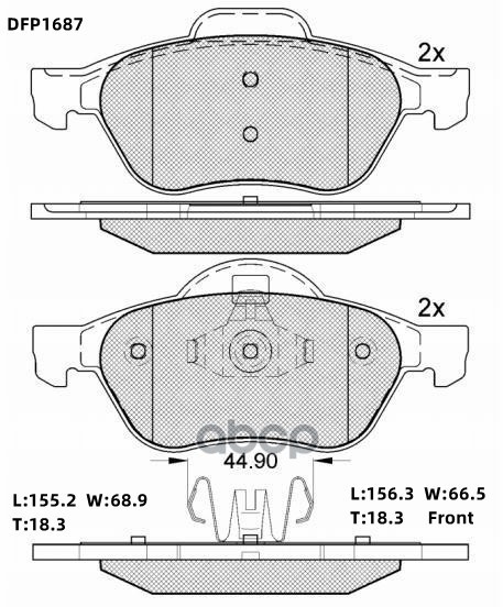 

Комплект тормозных колодок DOUBLE FORCE DFP1687