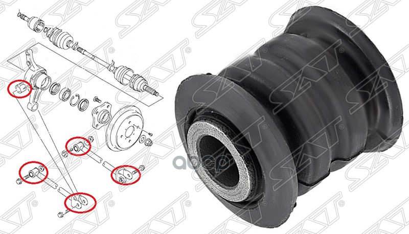 фото Сайлентблок задней цапфы suzuki grand vitara/escudo sq416/sq420/sq625 1998-2006 sat арт. s