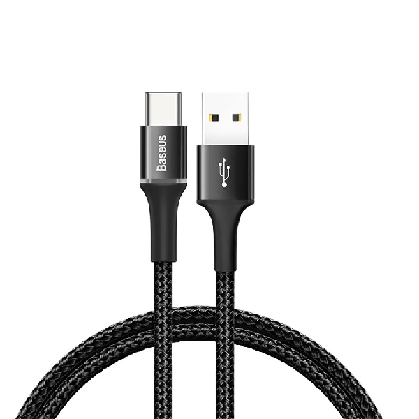 фото Кабель baseus usb type-c 0.5m 3a halo data cable черный catgh-a01