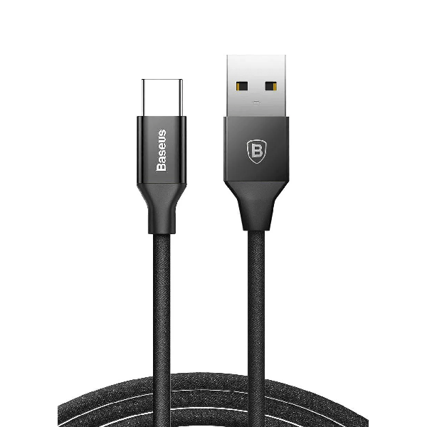 фото Кабель baseus usb type-c 1.2m нейлоновый 3a yiven черный catyw-01