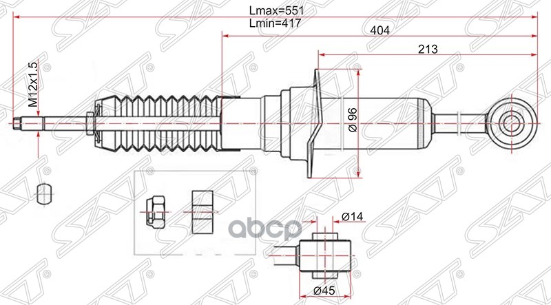 

Стойка Передняя Toyota Land Cruiser Prado 120/4runner/Surf/Hilux 04-09 Lh=Rh Sat арт. ST48