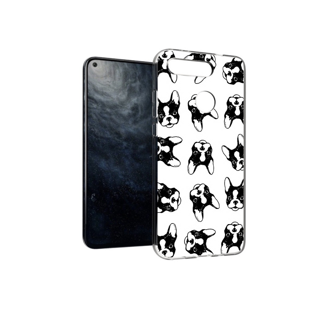 

Чехол MyPads Tocco для Huawei Honor 20 черно белые собачки, Прозрачный, Tocco