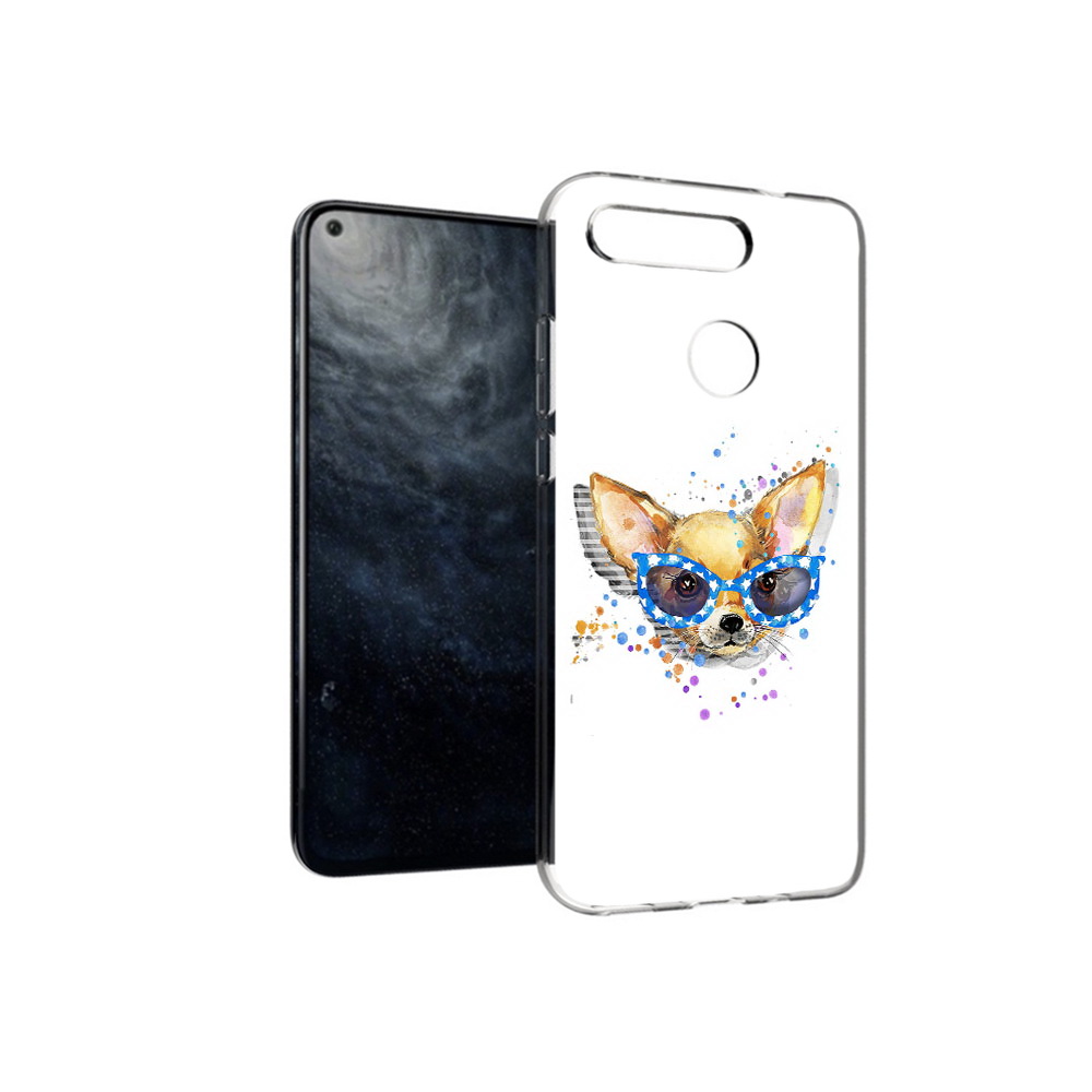 

Чехол MyPads Tocco для Huawei Honor 20 чихуа-хуа в очках, Прозрачный, Tocco