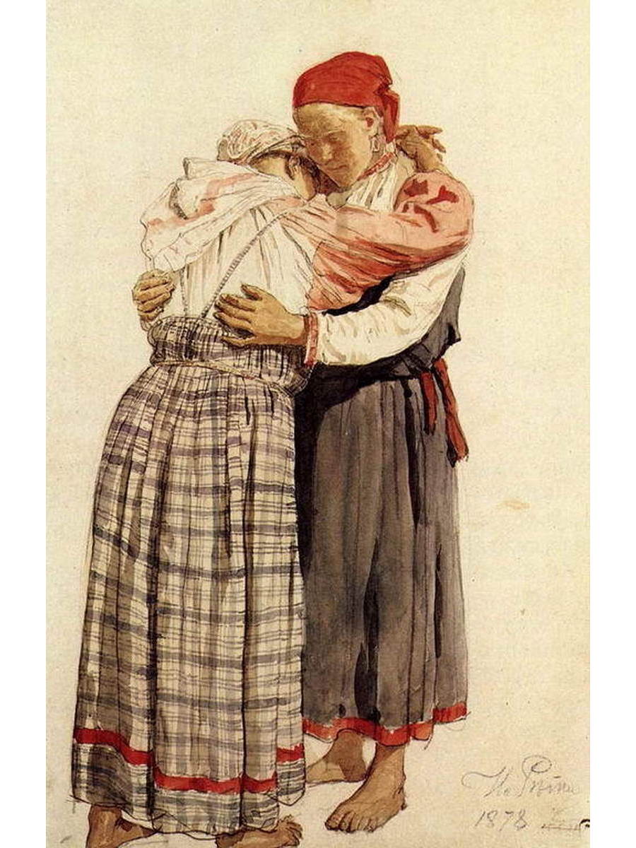 

Постер DRABS A2 Репин Илья Ефимович Две женские фигуры обнимающиеся крестьянки . Этюд