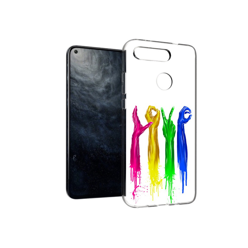 

Чехол MyPads Tocco для Huawei Honor 20 яркие руки love, Прозрачный, Tocco