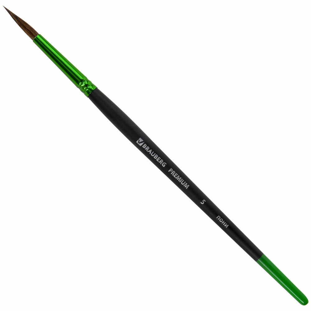 

Кисть BRAUBERG из ворса пони № 5, 30 шт, Черный, 200984.603440