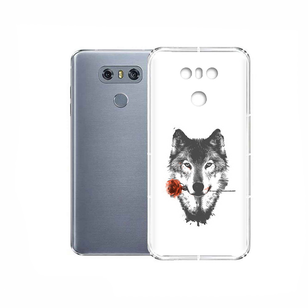 

Чехол MyPads Tocco для LG G6 волк с розой, Прозрачный, Tocco