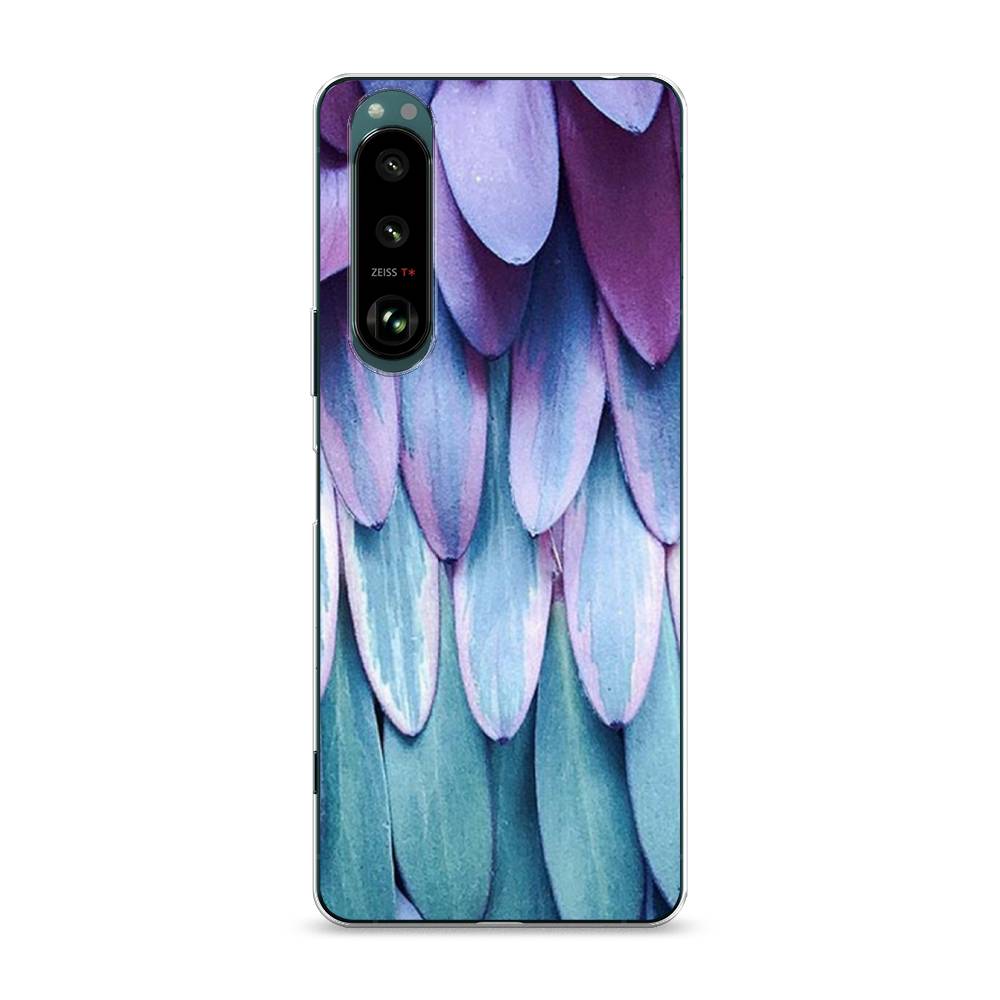 

Чехол на Sony Xperia 1 III "Синее перо", Фиолетовый;голубой, 54850-3