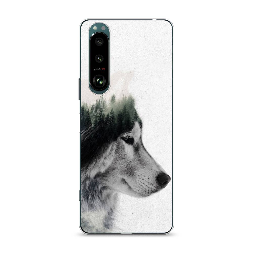 

Чехол на Sony Xperia 1 III "Волк лес", Серый;белый, 54850-1