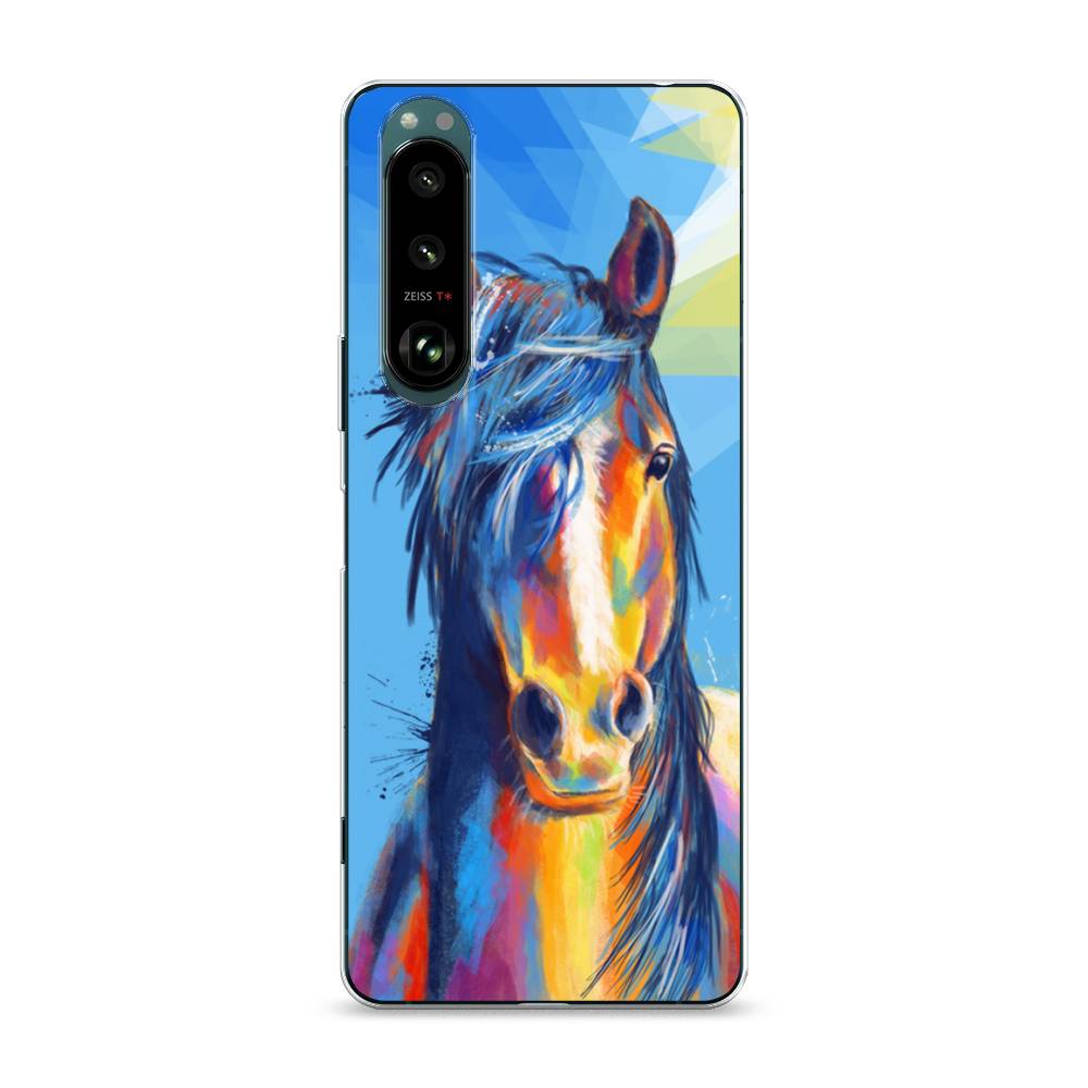 

Чехол на Sony Xperia 1 III "Лошадь арт 3", Голубой;желтый;синий, 54850-1