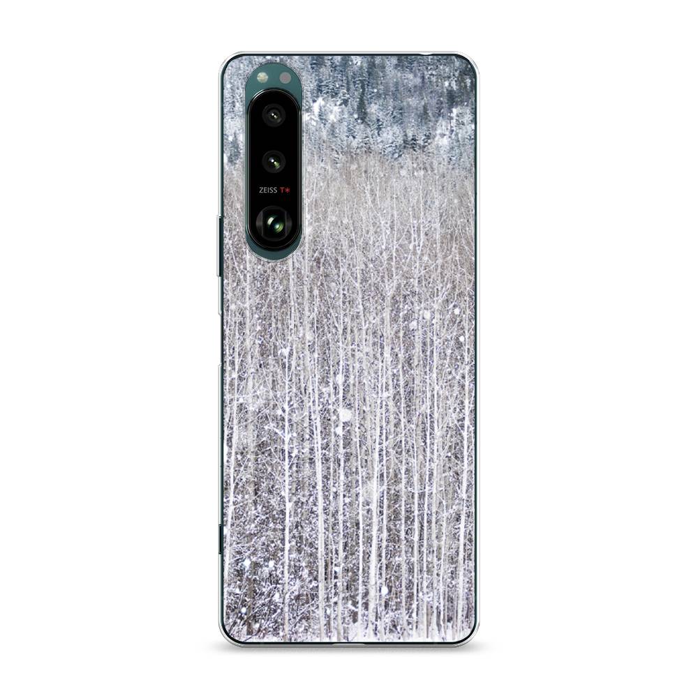 

Чехол на Sony Xperia 1 III "Снежный лес", Бежевый;серый;белый, 54850-5