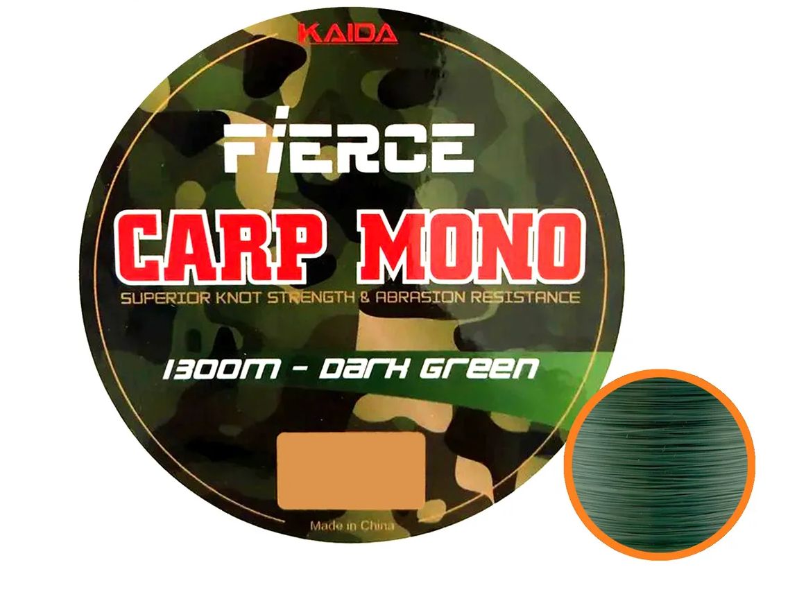 

Леска KAIDA FIERCE Carp Mono 0,40мм 850м (DARKN GREEN)
