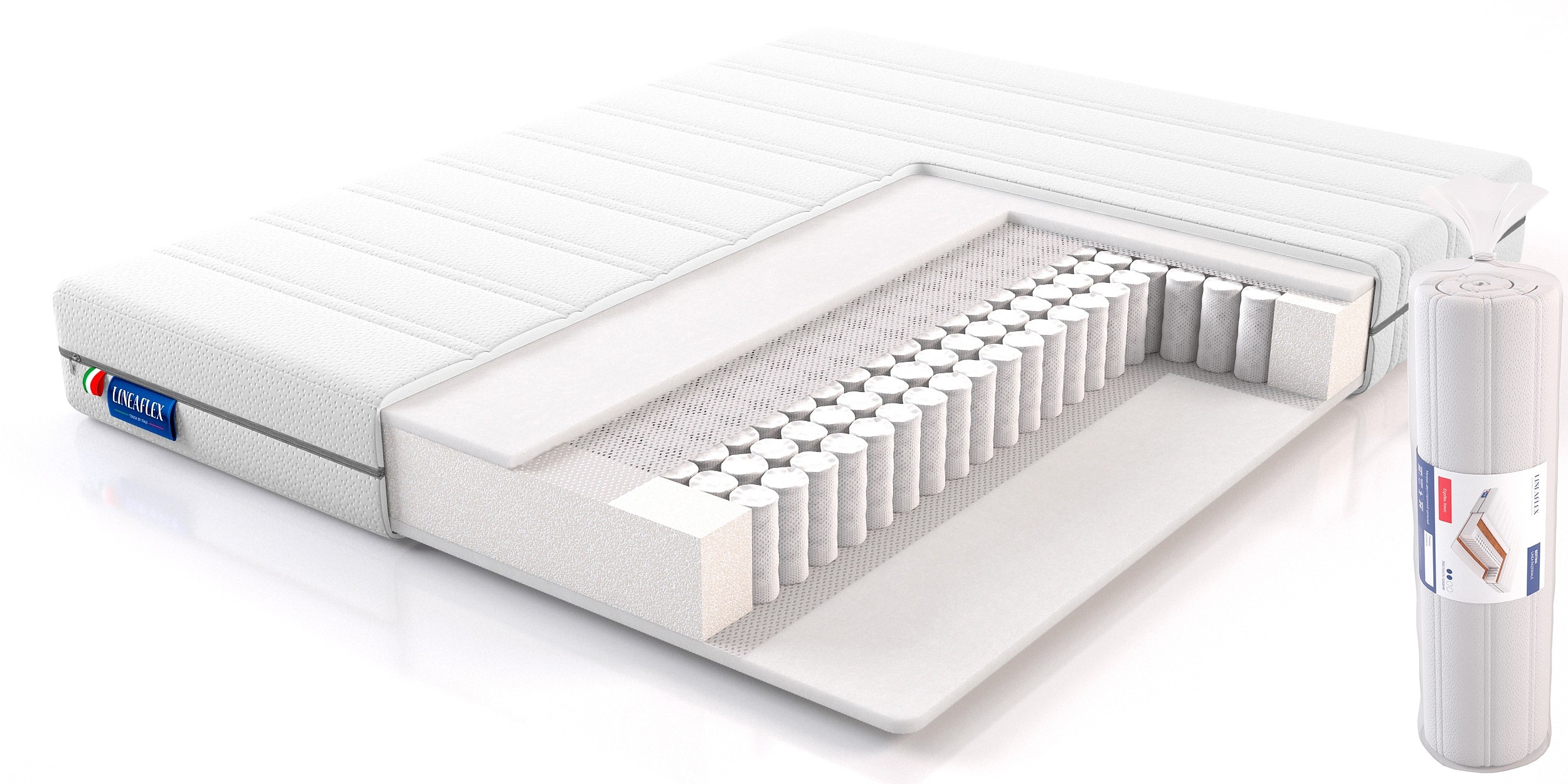 

Матрас Lineaflex Luaro 80х200, Бежевый;белый;серый;серебристый, Luaro
