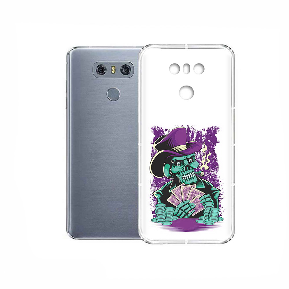 

Чехол MyPads Tocco для LG G6 зеленый череп с картами, Прозрачный, Tocco