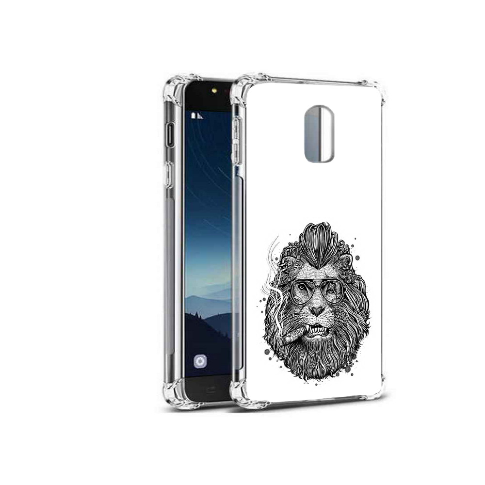 

Чехол MyPads Tocco для Samsung Galaxy C8 курящий лев (PT96288.518.432), Прозрачный, Tocco