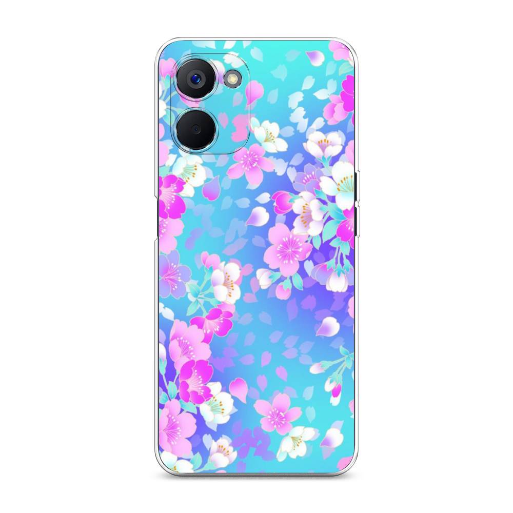 

Чехол Awog на Realme V20 "Яблоневые цветы", Голубой;розовый;белый, 2512950-8