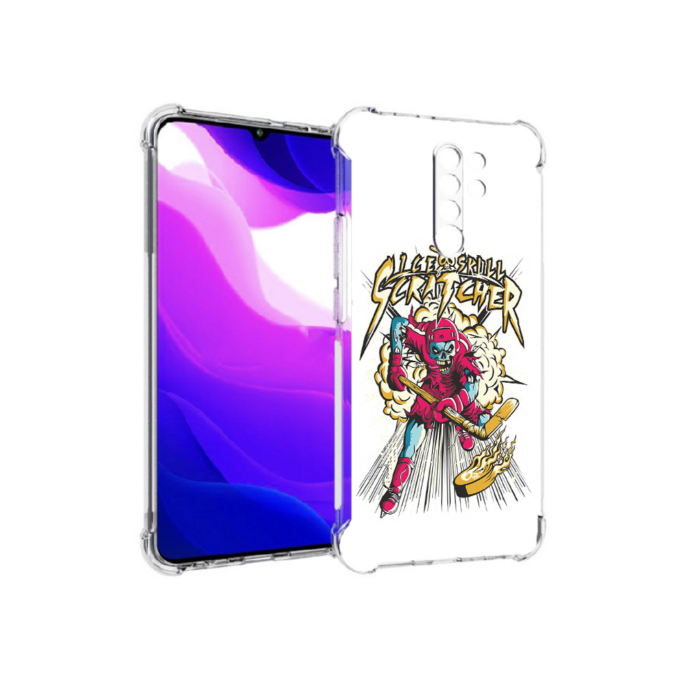 Чехол MyPads Tocco для Xiaomi Redmi 9 нарисованный скелет хоккеист (PT150826.259.514)